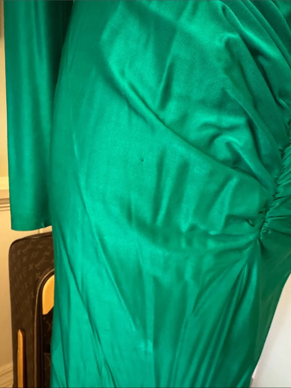 Paco Rabanne Size 44 M L Emerald Green Long Sleeve Evening Gown Dress